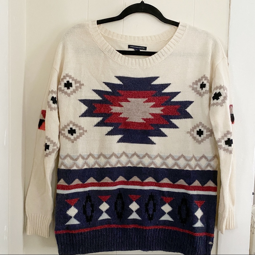 Boho tribal / Aztec print sweater